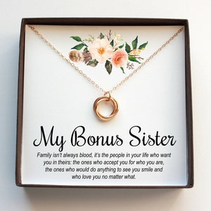 Best Friend Necklace Gift, Best Friend Birthday Gift, Bridesmaid Gift Jewelry, Christmas Gift For Women, Step Sister Bonus Sister Necklace
