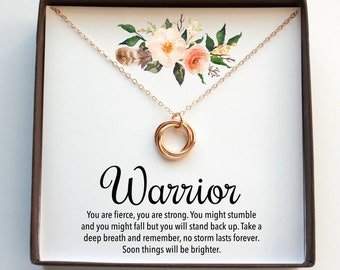 Cancer Survivor Necklace, Inspirational Gift, Breast Cancer Gift For Her After Chemo, Motivation Encouragement Gift For Women, Gold, Silver