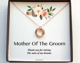 Wedding Gift For Mother Of The Groom - Thank You Gift Wedding Day Gift - Meaningful Gift For Future Mother In Law - Circles Necklace - Gold