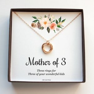Mom Gift Necklace Mother Of 2 3 4 5 6, Gift For Mom Christmas Jewelry, For Wife Daughter Sister, 14K Gold, Sterling Silver Dainty Minimalist