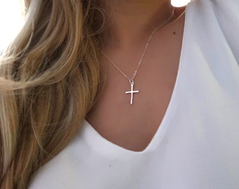 Cute Sterling Silver Cross Necklace