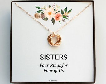 Gift Sisters Necklace 2 3 4 5 6, Sister Birthday Gift Jewelry, Best Friends Gifts, Sister In Law Gift, Gift For Women, Infinity Necklace