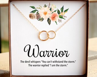 Cancer Survivor Jewelry, Recovery Necklace, Inspirational Gift, Strength Gift, Empowerment Gift, Sick Friend Gift, Fighter Cancer Necklace