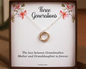 Three Generations Necklace Gift for Mother, Daughter, Grandmother