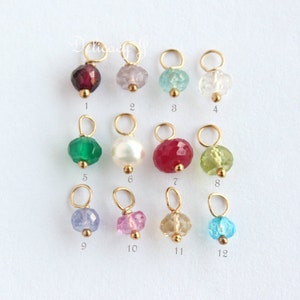 Birthstone Charms - Genuine Gemstone For Birthstone Necklace And Bracelet , Personalized Charm , Birth Stone , Add-On