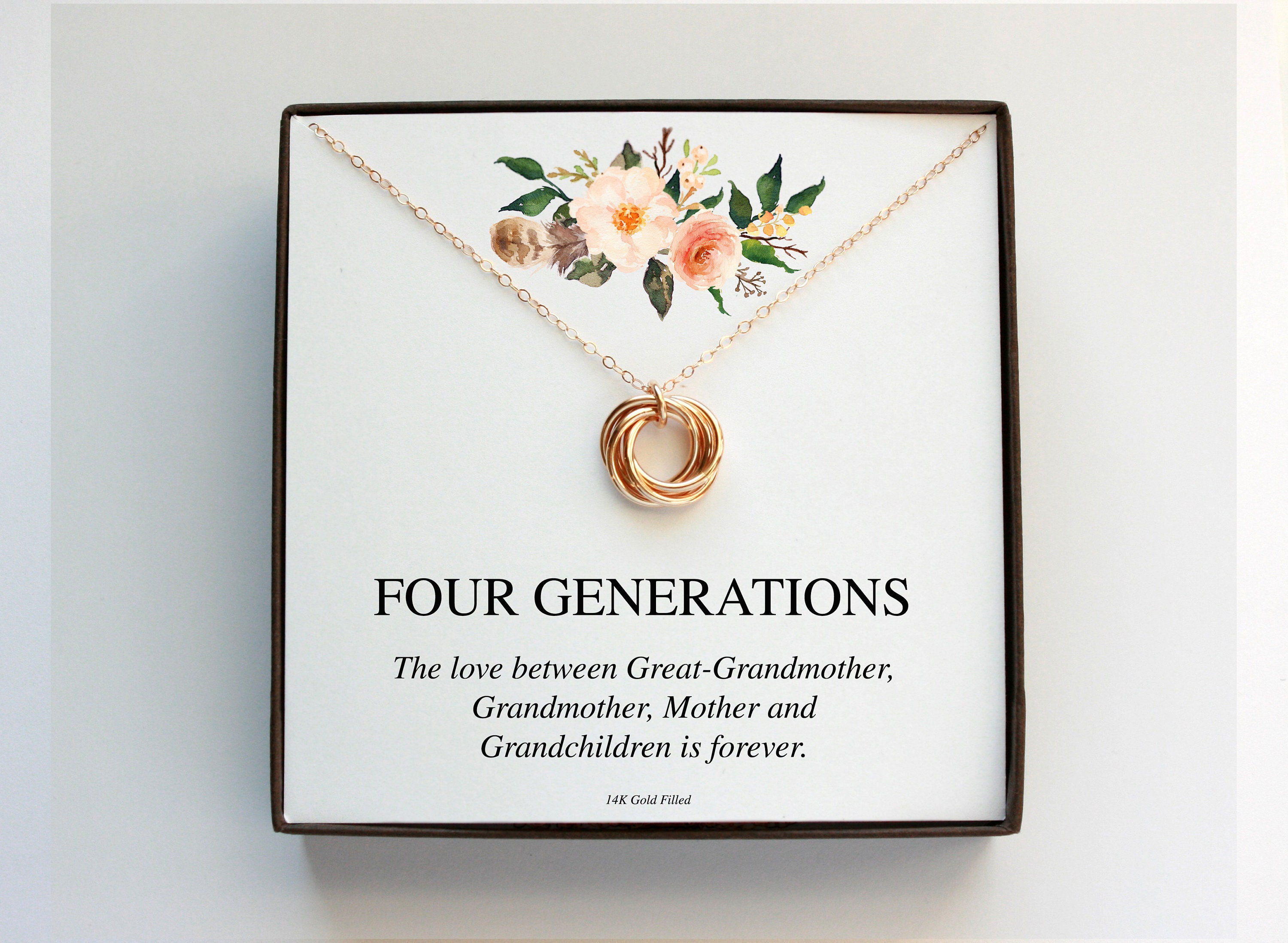 Four Generations Great Grandmother Necklace Great Grandma Necklace