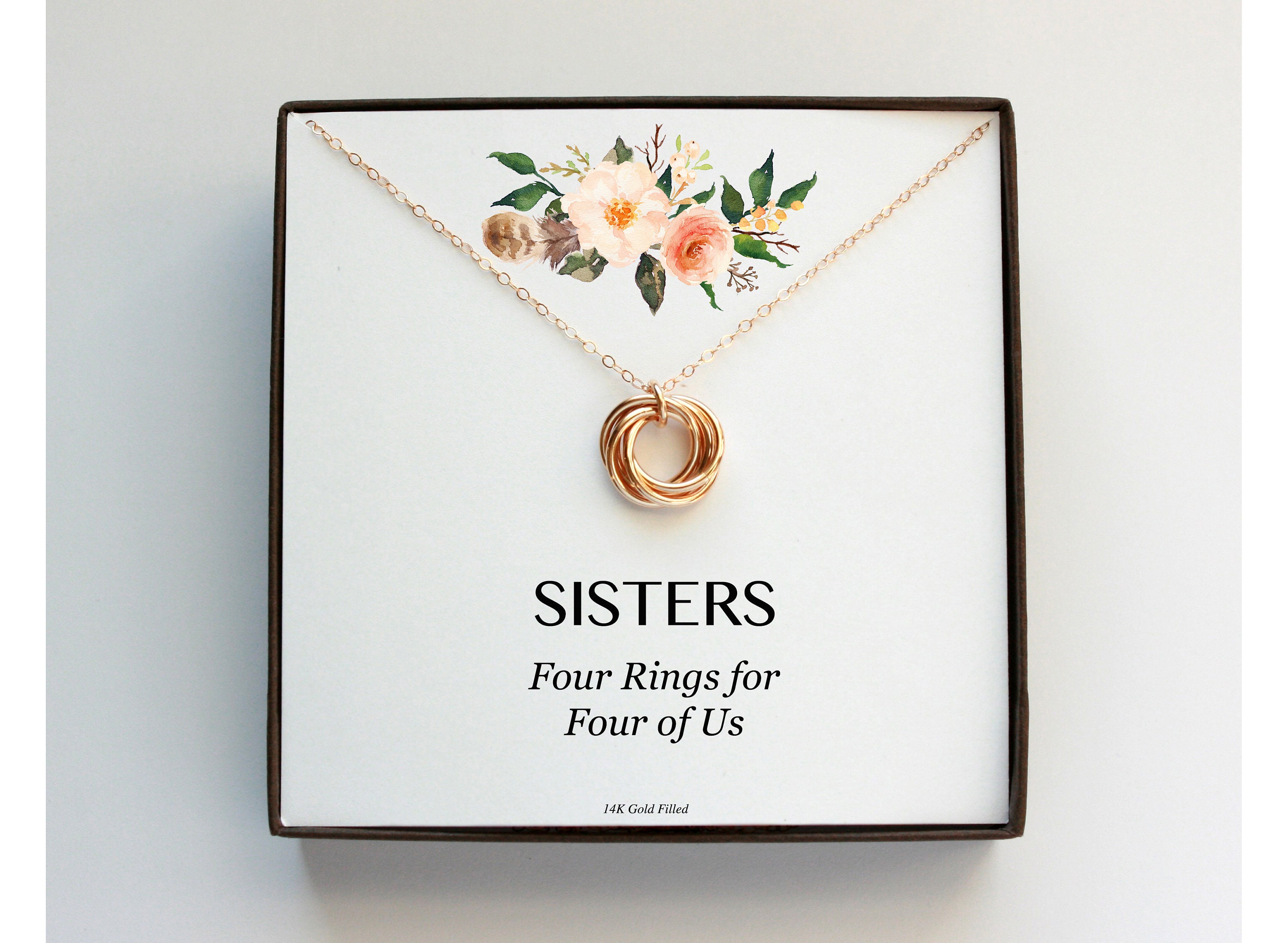 Four Sisters Necklace Gift for Sister Circles Necklace