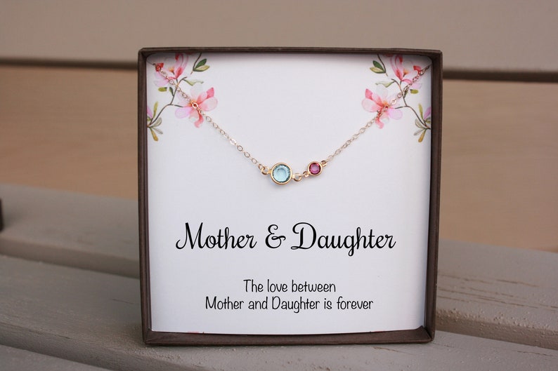 Personalized Birthstone Necklace Mom Gift From Daughter Necklace Gift From Mom Necklace, Personalized Gift For Mom Christmas Gifts Jewelry 