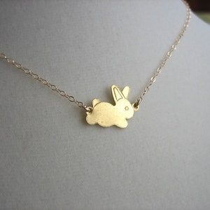Small Bunny Necklace, Cute Gold Bunny Necklace, Bunny Baby Rabbit Necklace, Easter Bunny Christmas Gifts For Her Women, Dainty Necklace
