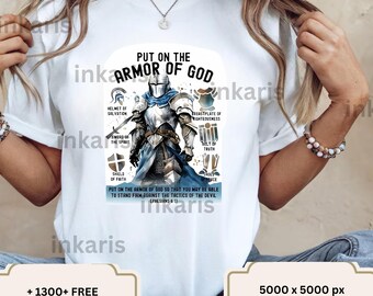 Armor of God Knight PNG • Christian Ephesians 6:11, Spiritual Warfare (5K Printable)