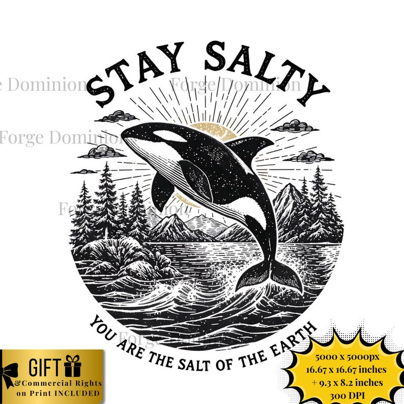 Stay Salty Christian PNG: Retro Beach Wave Design (digital Download) - Etsy