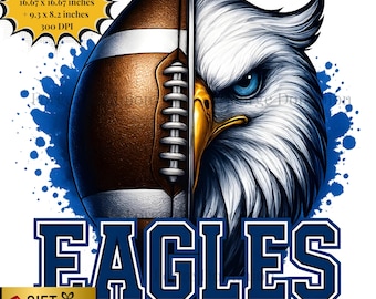 Bald Eagle Football PNG: Matchdag Clipart, kommersiellt bruk (direkt nedladdning)