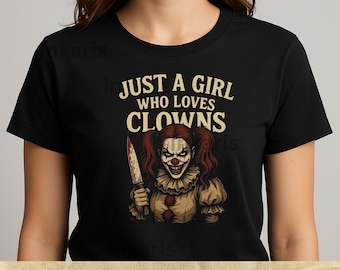 Killer Clown Girl PNG | Vintage Horror Sublimation Design (Instant Download)