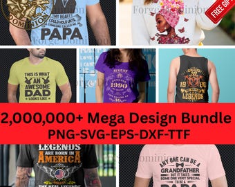2 Millionen T-Shirt-Designs Mega Bundle: SVG, PNG, EPS - Kommerzielle Nutzung (Digitaler Download)