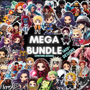 Mega Anime PNG Bundle | Access to 1400+ files | Cute Chibi Anime, Gaming & Movies Clipart  Chibi Fantasy Designs  rpg ttrp board  gamers