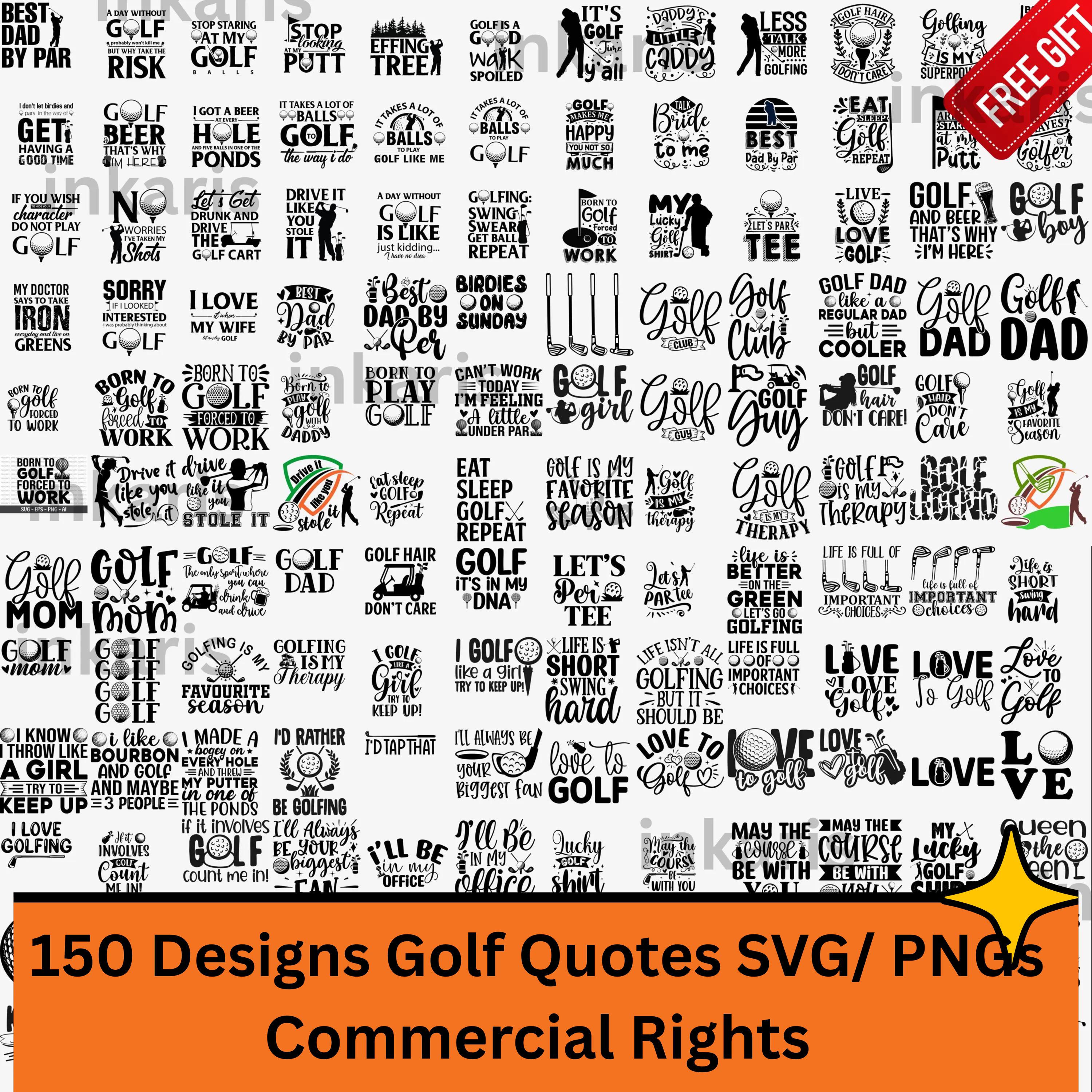 150 Golf Zitat Designs SVG PNG | Golf Sprüche Bündel für Cricut Sublimation | Kommerzielle Nutzung | Sofort Download + 1300 Bonus PNGs