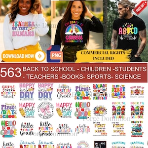 School PNG - Cute Little School Clipart - Over 560 graphics - School supplies - Teacher Gift - Back to school - Mega Bundle - First Day