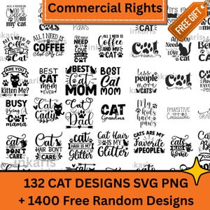 132 Funny Cat svg Png Bundle,  Sarcastic Cat, Cat Lover, Sarcastic Cat, Cat mom, Funny Pngs, Crazy Cat, Pet Day, Bundle Sublimation + 1300