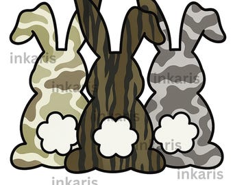 Coelho Camuflado PNG: Clipart Engraçado de Coelho Caçador (Download Digital)
