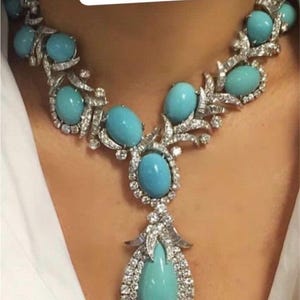 Bestselling Quality Designer Turquoise Statement Necklace Piece with Earrings Bollywood Indian Jewelry/premium quality/bridal set/unique set