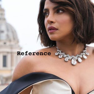 Bvlgari inspired diamond statement necklace set with earrings/celebrity jewelry/statement necklace/Western jewelry/Priyanka Chopra necklace