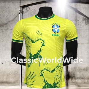 Brazil Bird Football Shirt Yellow | Brazilian Bird Jersey | Canarinho Soccer Shirt | Ronaldinho Brazil Trikot