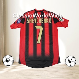 Milan 04/05 Football Jersey | Kaka 22 | Pirlo 21  |  shevchenko 7 soccer Jersey | Milan trikot Cafu