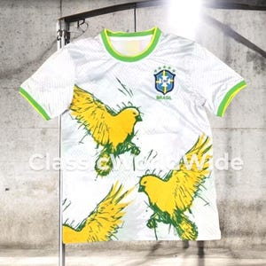 Brazil Football Shirt | Brazilian Bird Jersey | Canarinho Soccer Shirt | Ronaldinho Brazil Trikot