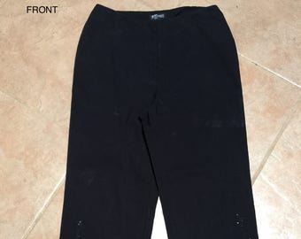 Pantalon Capri noir légèrement extensible avec broderie et étincelles