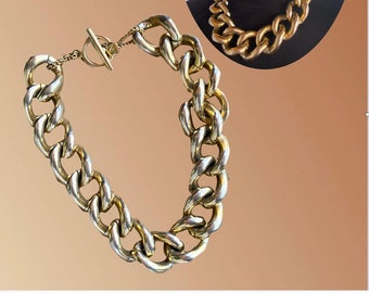 Vintage  - Ben Amun -  Chain link gold filled -  Heavy statement necklace.