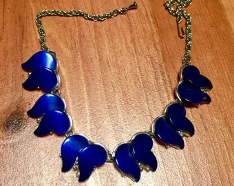 Vintage 1960's  - Midnight Blue Thermoset Choker Necklace