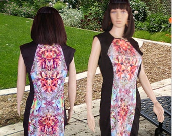 Vintage 90's - Sexy Stretchy Fitted Sleeveless Pencil Dress. Size S/M