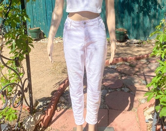Vintage 80s White Denim Skinny Jeans - Old Navy Rockstar - Size 14 Short
