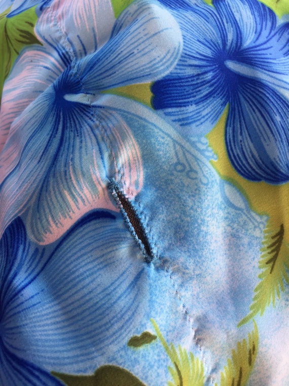 Vintage 60's - Hawaiian nylon angel sleeves blue … - image 10