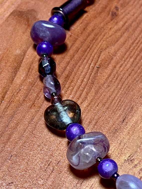 Purple tone with Amethyst , jet and glass beads s… - image 10