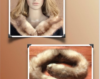 Vintage 50 's - Gorgeous Sable/Canadian Marten Fur Collar with Clips