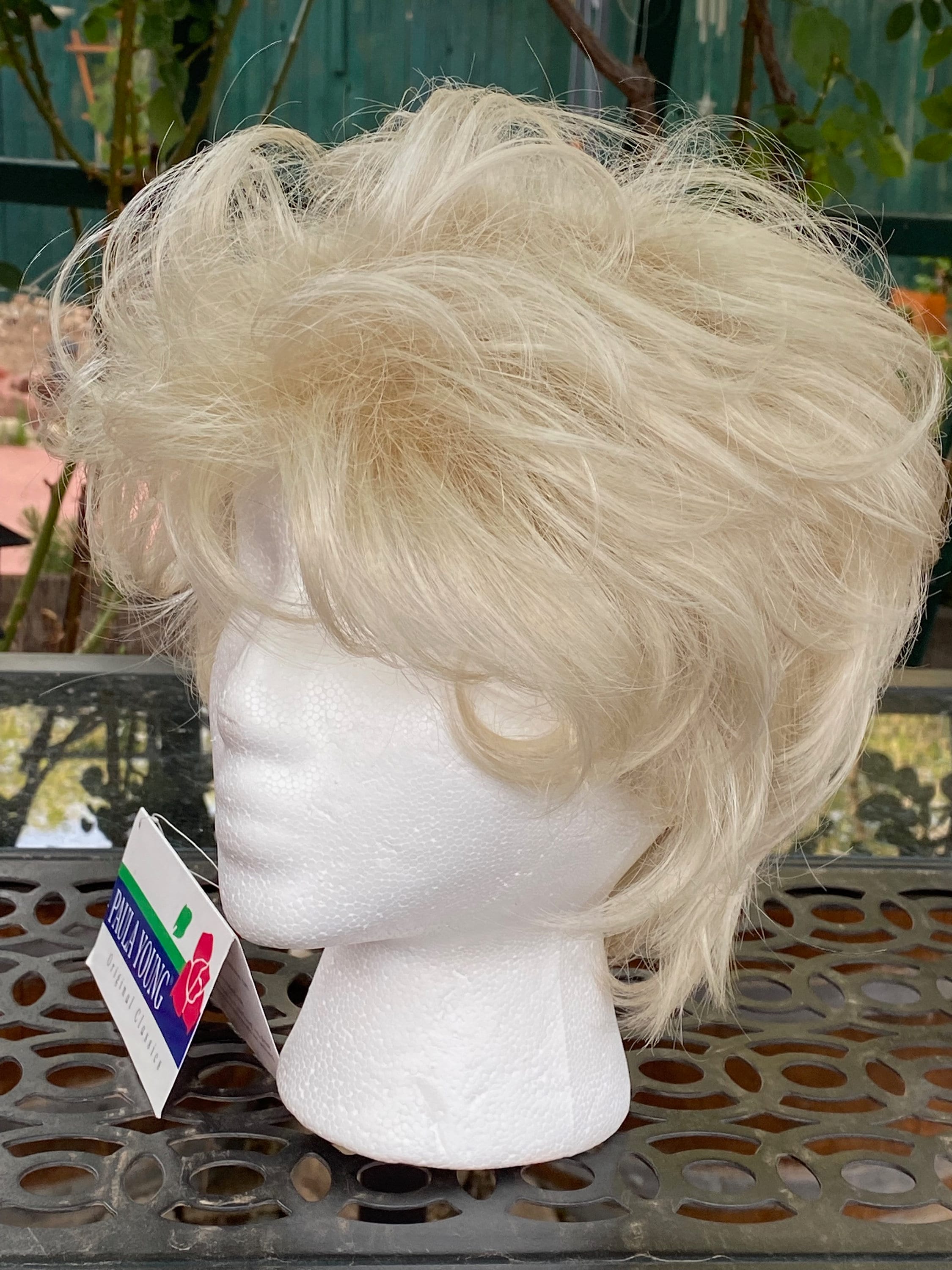 PAULA YOUNG WIG Sexy Platinum Blonde Short Hair Styled and Stylish. Mannequin Head Included. Etsy