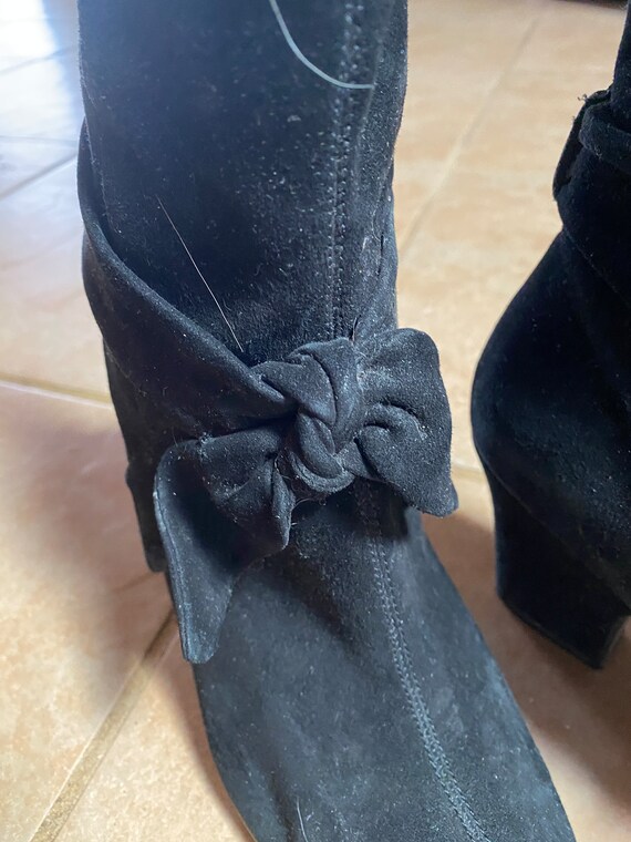 Aerosoles - Black suede ankle booties. Side zippe… - image 3