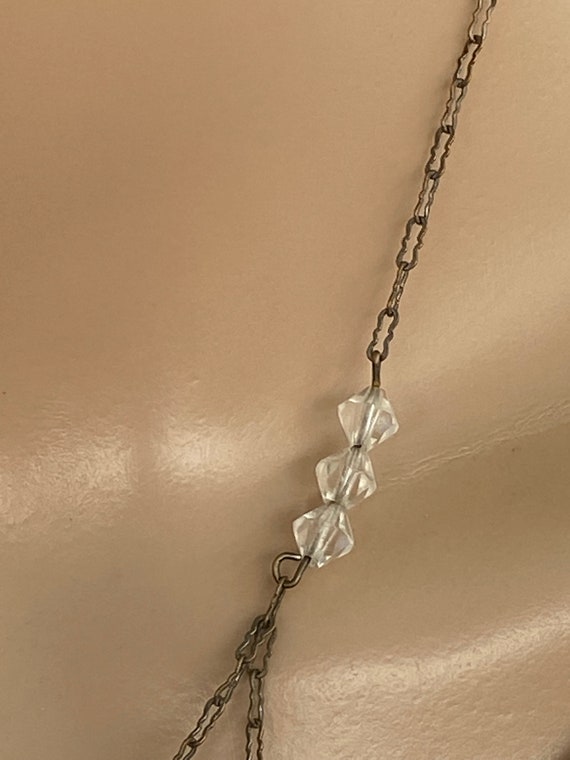 Vintage 40's - Crystals double pendants, choker l… - image 7