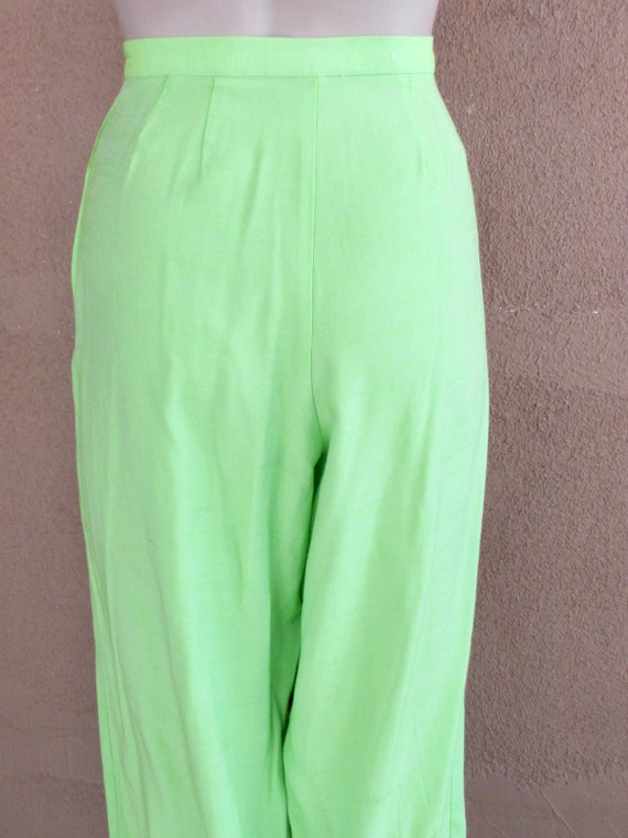 1950's style - Lime green cotton Capri / pedal pu… - image 2