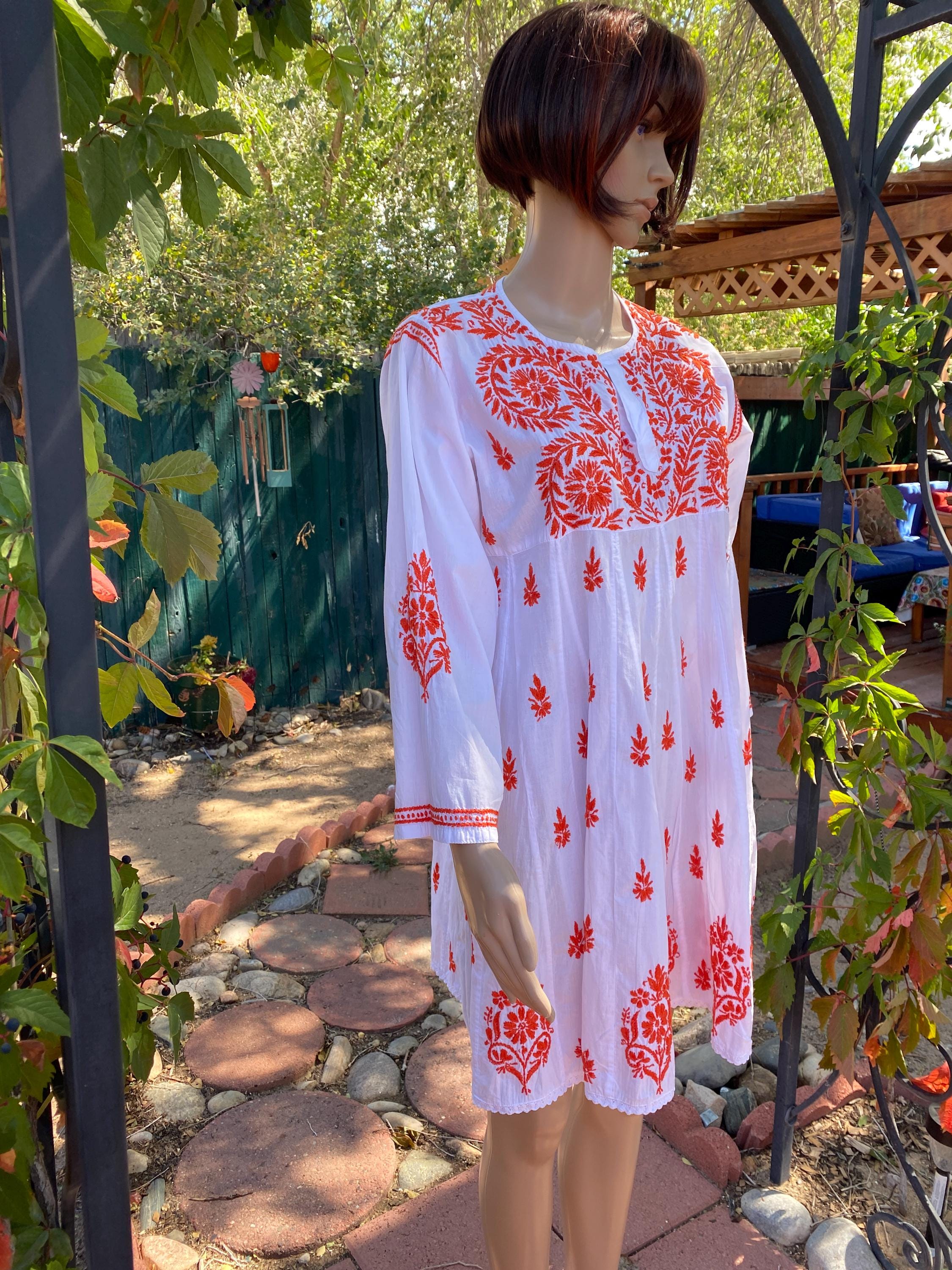 cotton embroidered dress 1920s Embroidered Dress  At the Sign of the Golden Scissors