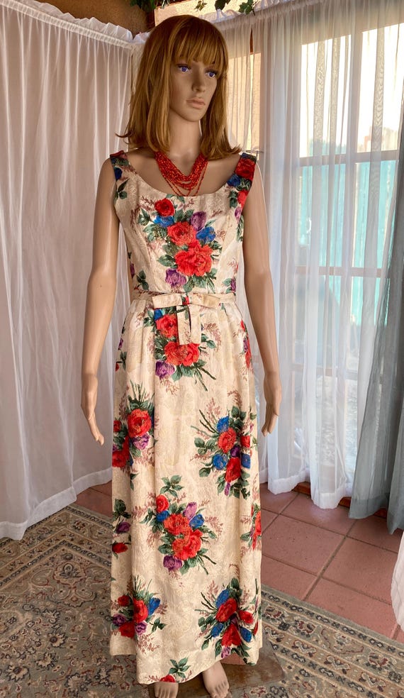 open lace back dress Red Golden Evening Maxi Gown main image 1