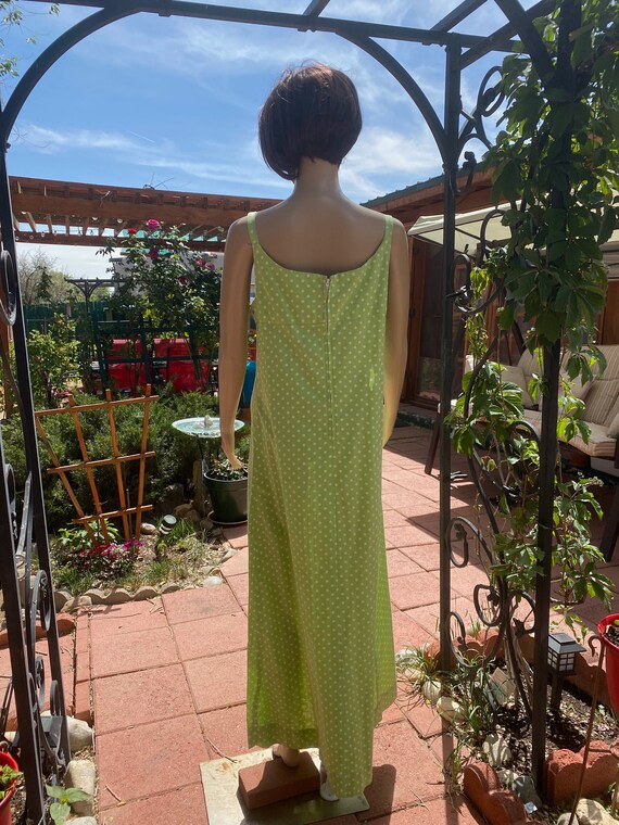 Vintage 70s - Maxi dress - Hand Made, Lime Green … - image 7
