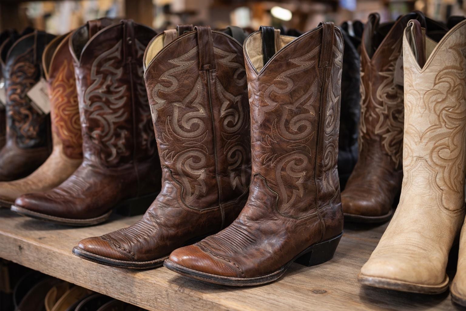 Vtg The SANDERS 1970’s Leather Cowboy Boots Mexico Western Men: 6A Women: 7.5 Sanders  main image 3