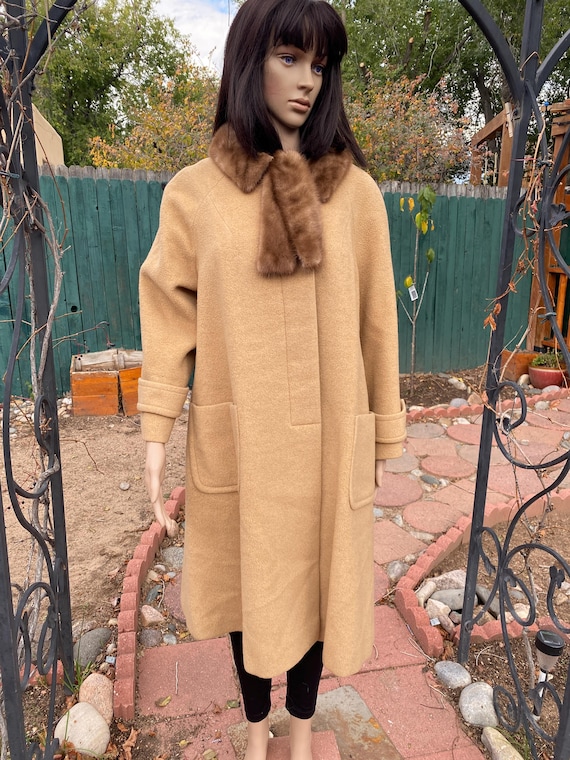 Vintage 60s Camel Hair Coat – Mink Collar, the White House El Paso