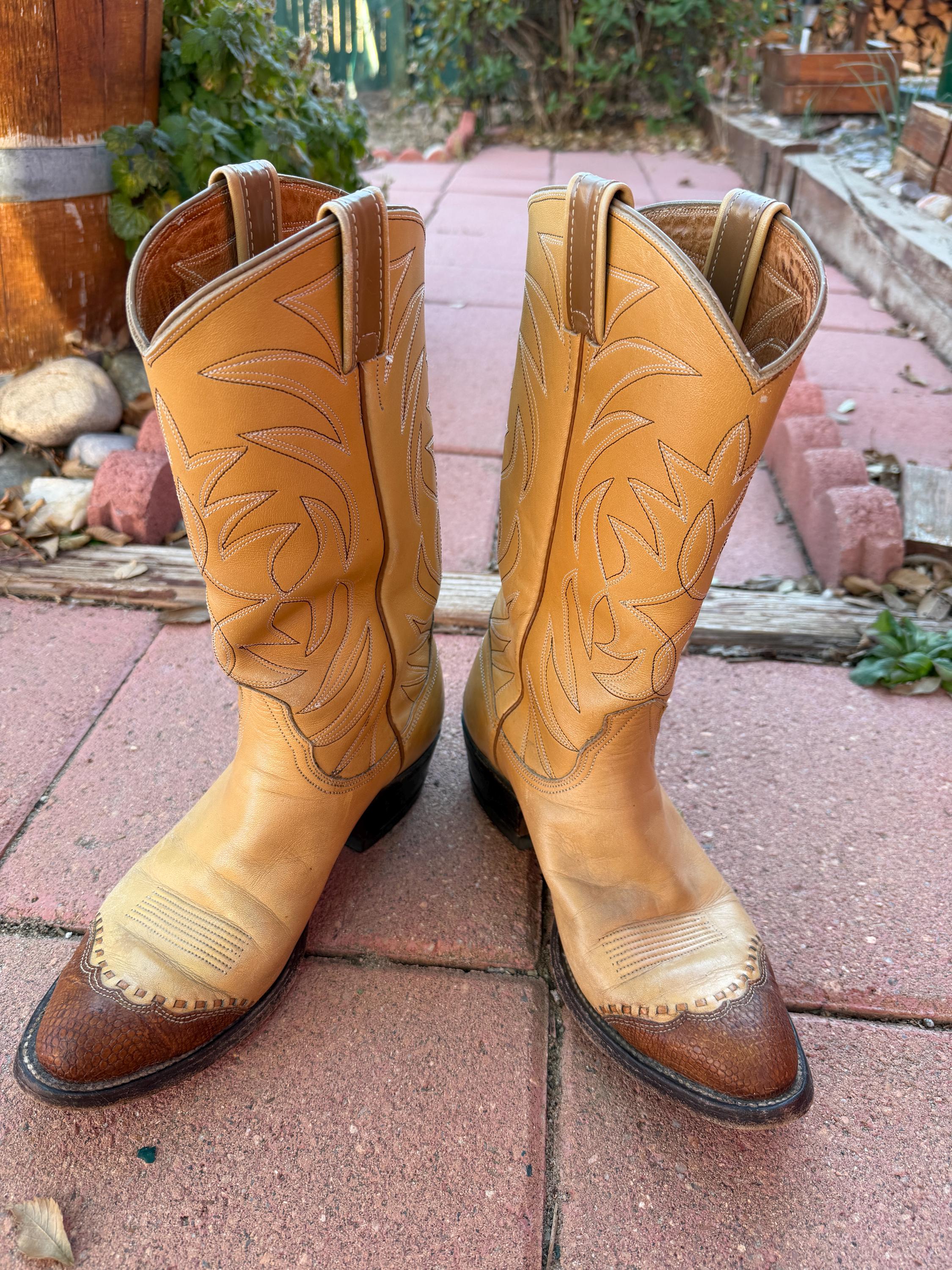 Nocona Western Cowboy Boots Vintage Mens 12 D Brown Leather Made In USA Men main image 2