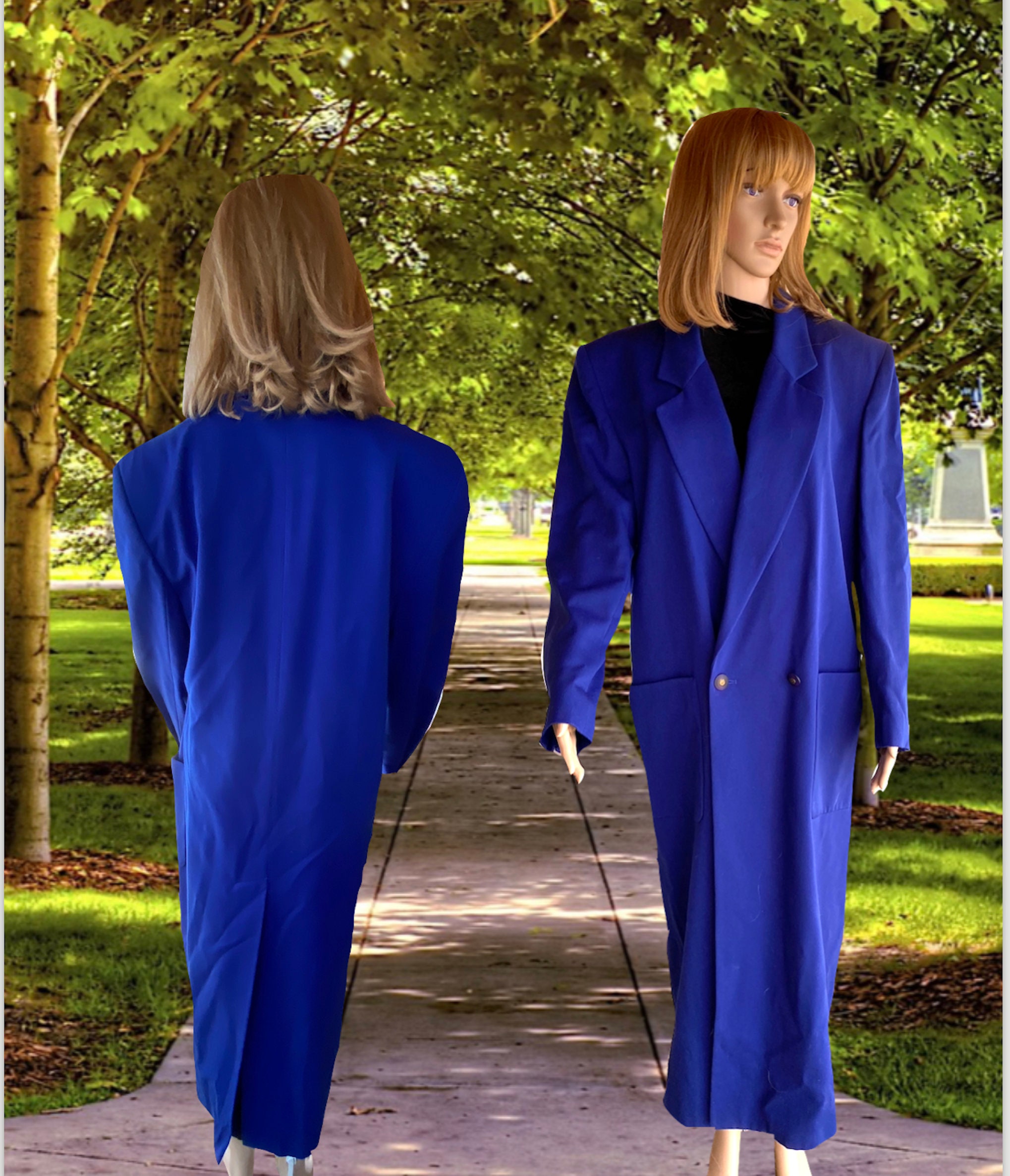 Royal Blue Long Coat Etsy