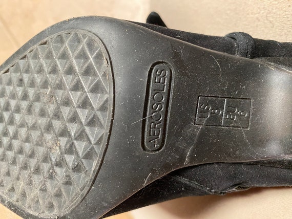 Aerosoles - Black suede ankle booties. Side zippe… - image 9