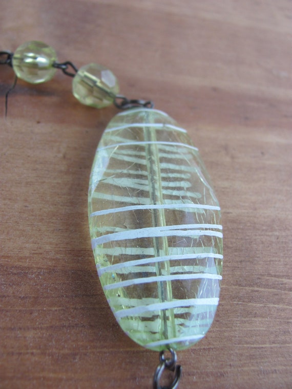 Vintage 70's- Transparent striped pale green plas… - image 9