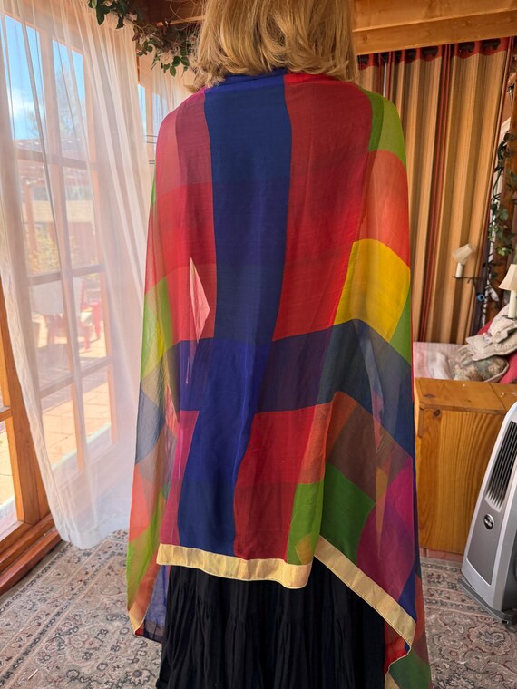 Very long and large multicolors, patchwork, sheer… - image 10